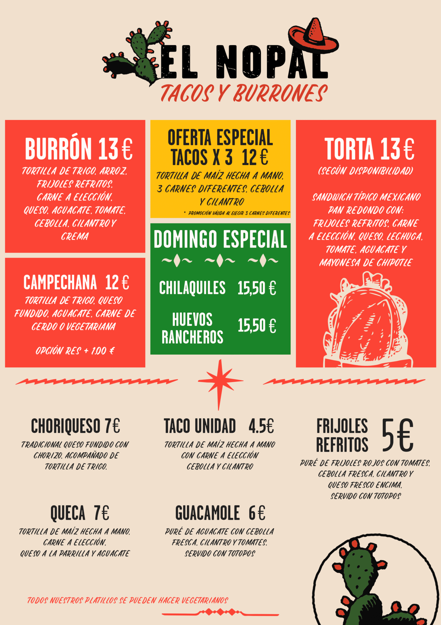 menu espanol pigalle